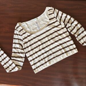 Altar'd State Brown & Cream Patterned Long Sleeve Top - Size L/XL